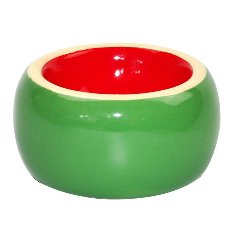 OMEM Hamster Food Bowl Ceramic Prevent Being Tipped Over Small Animal Water Dish for Guinea Pig Rodent Gerbil Cavy Hedgehog Feeding Bowl (Watermelon) - Image 3